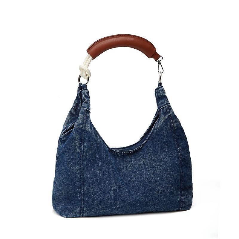 Premium denim tote bag women's summer new niche casual commuter underarm bag Spice girl shoulder bag
