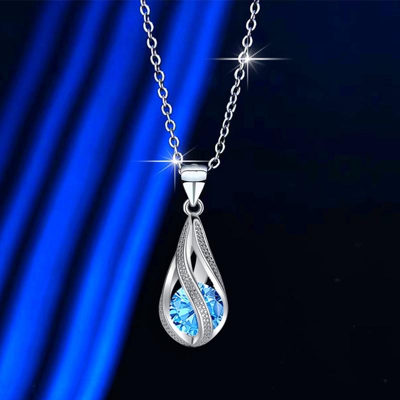 

Элегантное вращающееся ожерелье в виде капли воды для женщин со сверкающими стразами 45cm