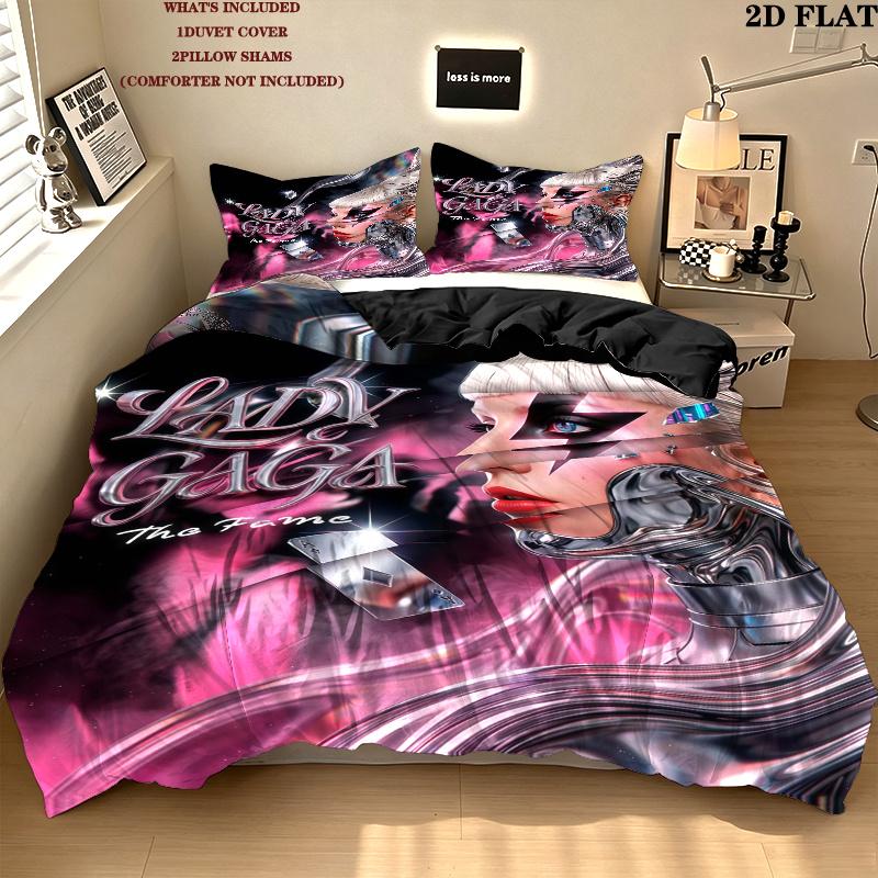 Gaga Pattern Bedding Set Quilt Cover Pillowcase Home Decor Gift (1 * duvet cover + 2 * pillowcase, without core)