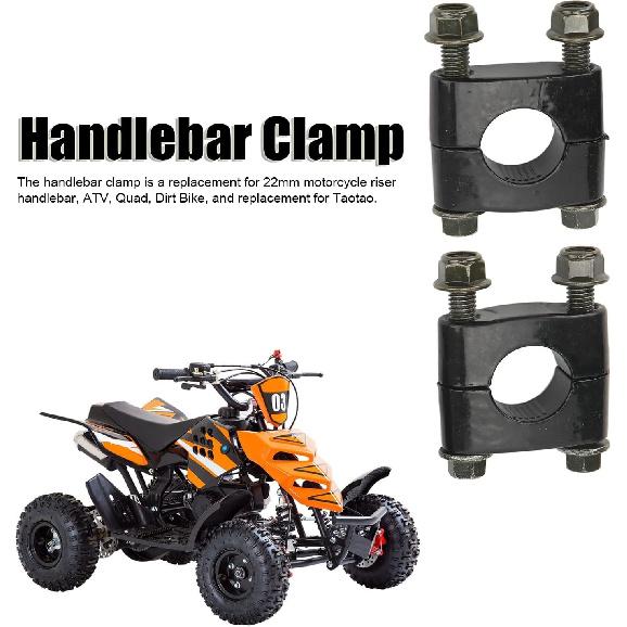 Motorcycle Handlebar Risers, 1 Pair 7/8  22mm Aluminium Universal Handlebar Riser Clamp Single Hole Handle Mount Clamp Replacement for Motorcycle