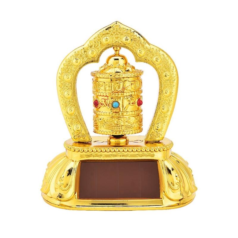 

Solar Powered Prayer Wheel Spinner Car Decoration Automotive Interior Hanging Ornament for Home Office Buddhist Blessing 1