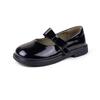 Girls' Black Leather Princess Shoes - British Style Autumn Collection