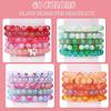 Scatola Doppia 48 Colori 1700 Pezzi Perline di Vetro da 8 mm Perline Rotonde, Kit per la Creazione di Braccialetti dell'Amicizia, Accessori per Gioielli Fai da Te