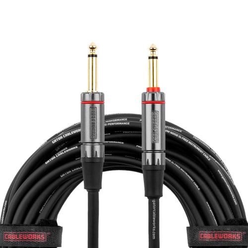 Cableworks by Gator Cases Headliner Series 20ft S/S Shielded Cable for Guitar/Bass with Mute Switch (GCWH-INS-20QT)