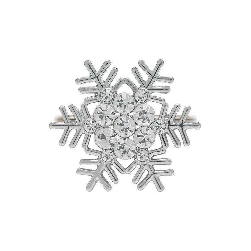 Christmas Napkin Ring Metal Xmas Bell Elk Napkin Holder Flower Wreath Rings Wedding Banquet Hotel Table Decoration Accessories
