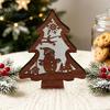 Christmas Gift for Kids 3D Wooden LED Night Light, Hollow Carved Tabletop Decor Warm Light Lamp with Glow, Festive Holiday Home And Office Decoration