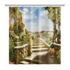 Rural Landscape Shower Curtains Creek Stone Lotus Buddha Bath Curtain Natural Scenery Waterproof Bathroom Home Decor With Hooks