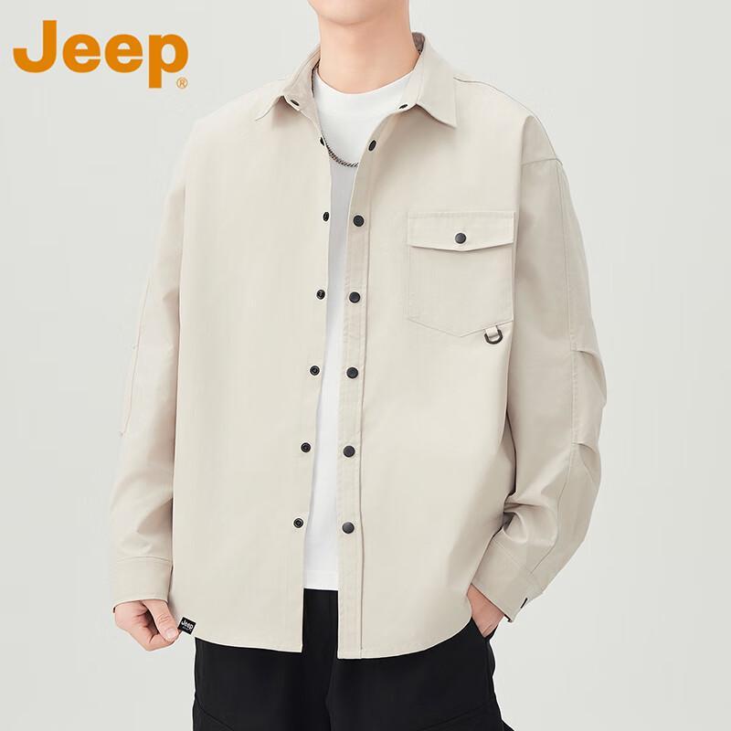 JEEP Men's Long Sleeve Loose Fit Shirt
