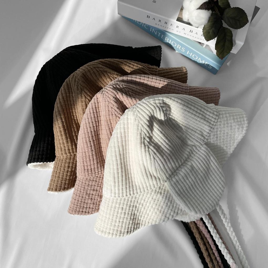Men's and Women's Daily Bucket Hat Waffle Double-Sided Earflap Bucket Hat