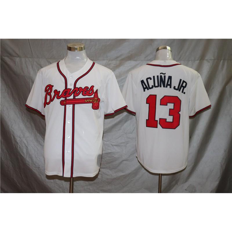Atlanta Braves Retro Fan Baseball Jersey 5 13 44MN Embroidered Stitched Sport Shirt Unisex Athletic Wear