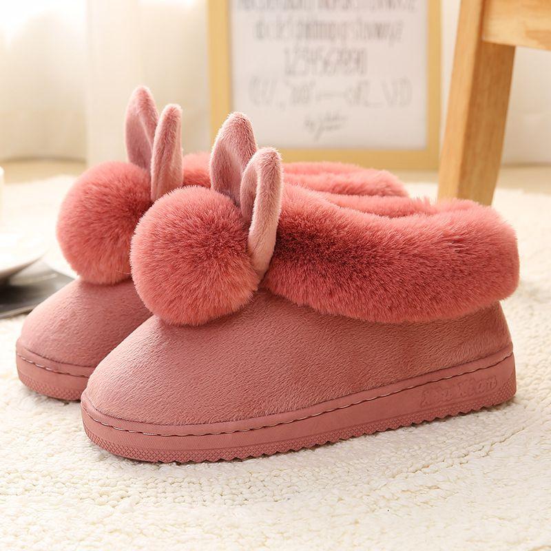 Cozy Women Bunny Rabbit Plush Slippers With Soft Antiskid Sole For Winter Warmth