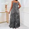 Leopard Print Plus Size Spaghetti Strap Cami Dress for Women