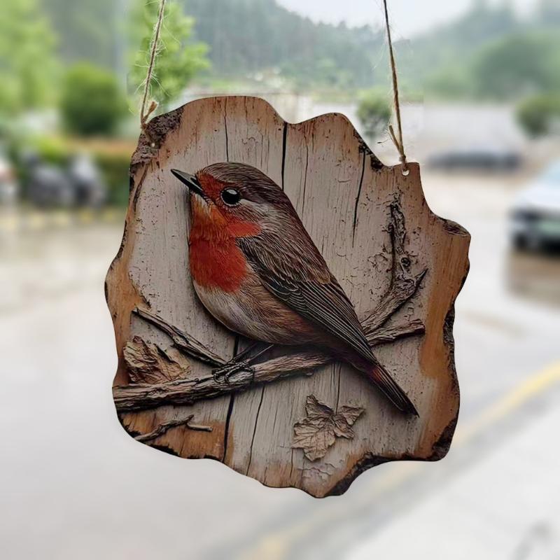1Pc Vintage 2D Bird Wooden Signage 8In Farmhouse Wall Decoration Garden Flower Bird Market Porch Home Photo Background