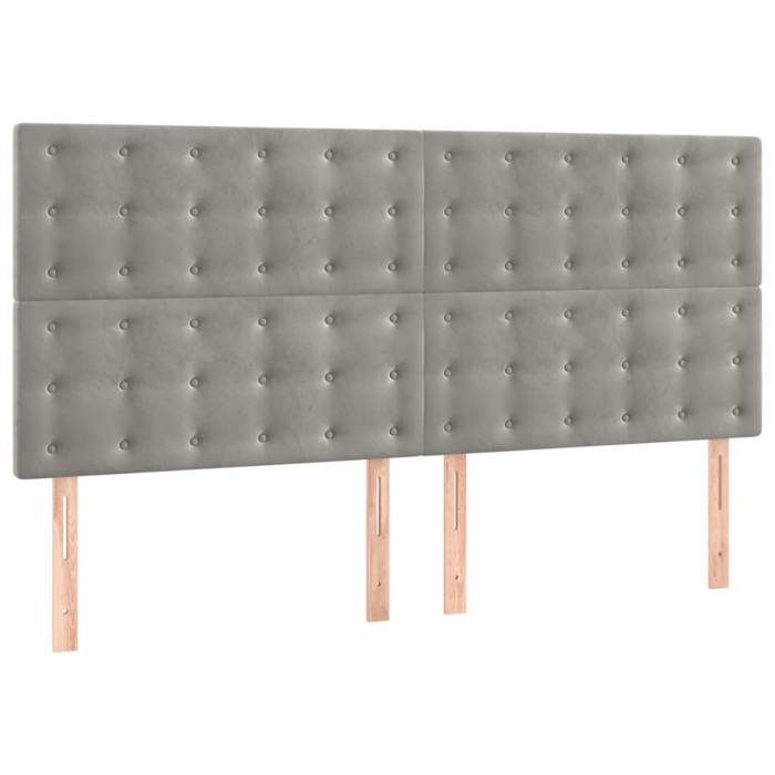 Tête de lit - Maison Exclusive - Gris clair - 180 x 5 x 118/128 cm - Velours