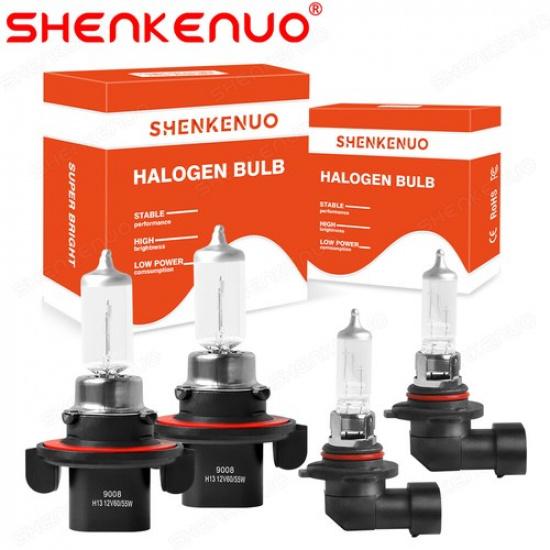 For 2007-2009 Chrysler Aspen 3400K Halogen Headlight High/Low + Fog Light Bulbs