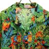 80s 90s Old Parrot Pattern Short Sleeve Aloha Shirt Green Open Collar Men's Used