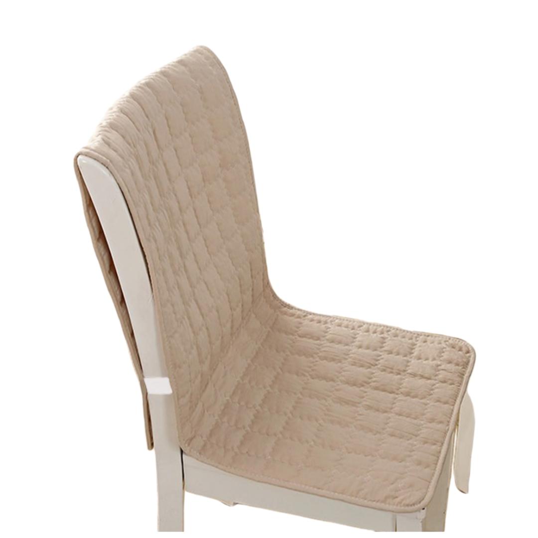 

1PC Solid Quilted Dining Chair Cover Anti-Slip for All Seasons - Protective Chair Slipcover for Home 40x135cm