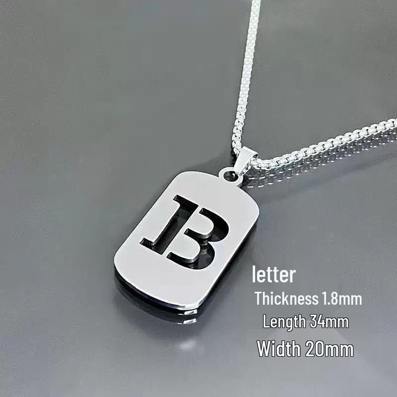Simple Titanium Steel 26-Letter Necklace for Men and Women - Trendy Minimalist Design
