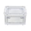 Storage Box Side Doors Clear Large Capacity Container with Wheel for Home Office Transparent White 3 Door 27L