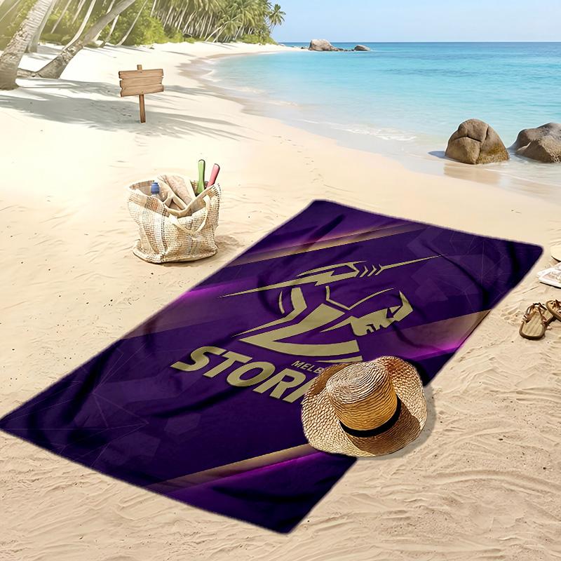 Melbourne Storm Print Beach Towel Soft Portable Quick?dry Towel For Pool Summer Vacation Outdoor Sport