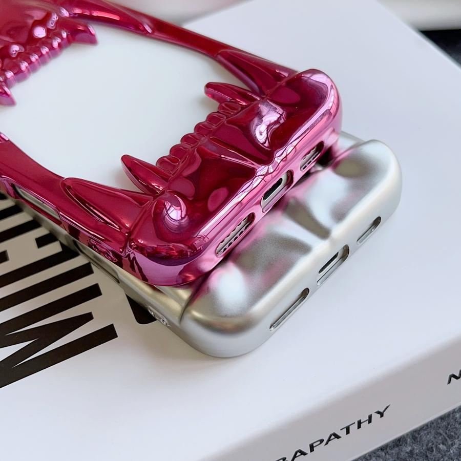 Husă de telefon 3D Craniu Gol Colț Electroplacat Lucios pentru iPhone 16 15 14 13 12 Samsung S25 S24 Ultra Anti-Cădere Super Disipare Căldură Husă