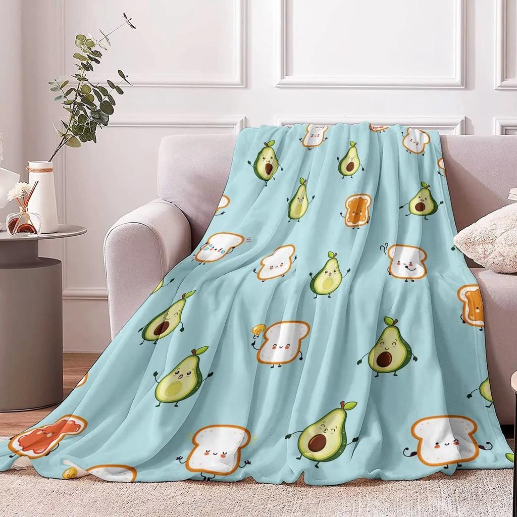 Avocado-Kuscheldecke, Weiche leichte Flanelldecken für Bett, Couch, Sofa, Ganzjahres-Warme Gemütliche Flauschige Plüsch-Mikrofaserdecke