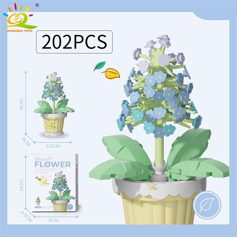 HUIQIBAO MOC Buchet Etern Micro Blocuri de Construcție Model Floare DIY Decorațiune Plantă Birou Acasă Jucărie Cărămidă de Asamblat Pentru Copii