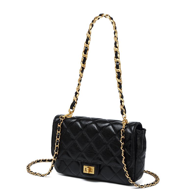 Diamond Chain Bag Women's Light Luxury Fashion High-grade Small Square Bag Early Spring Popular Texture Single Shoulder Crossbody Bag