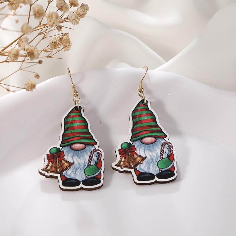 High-End Reindeer Candy Christmas Earrings for Women: Cute Cartoon Holiday Jewelry