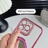 Girls Cute Glitter Diamond Makeup Mirror Camera Lens Protector Bumper Phone Case With Stand For iPhone 17 16 Pro Max Samsung S25 S24 Protective Cover