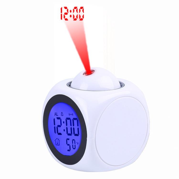 English Voice Projection Alarm Clock with Personality for Bedroom