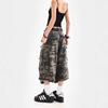JYL Unisex Camo Jeans Summer Cropped Loose Neutral Style Cargo Denim Pants