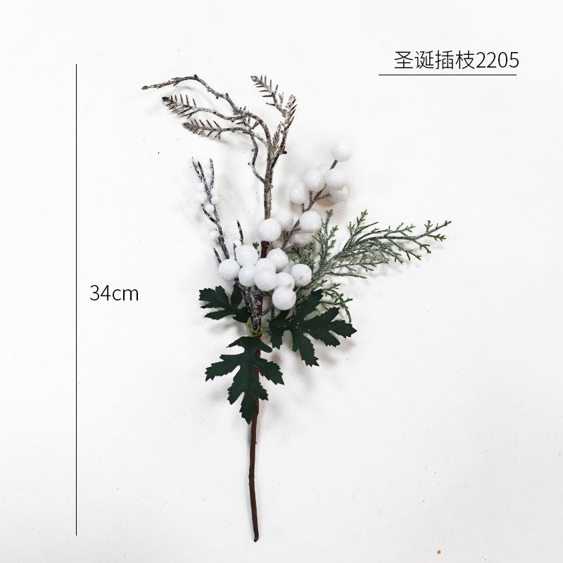 58cm Artificial White Berry Bouquet Christmas Decora Fake Plant for Home Decor Xmas Tree Navidad New Year 2025 Ornaments