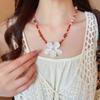 Ocean Style Shell Flower Necklace Boho Ocean Style Neck Chain Stone Pendant Necklace  Holiday