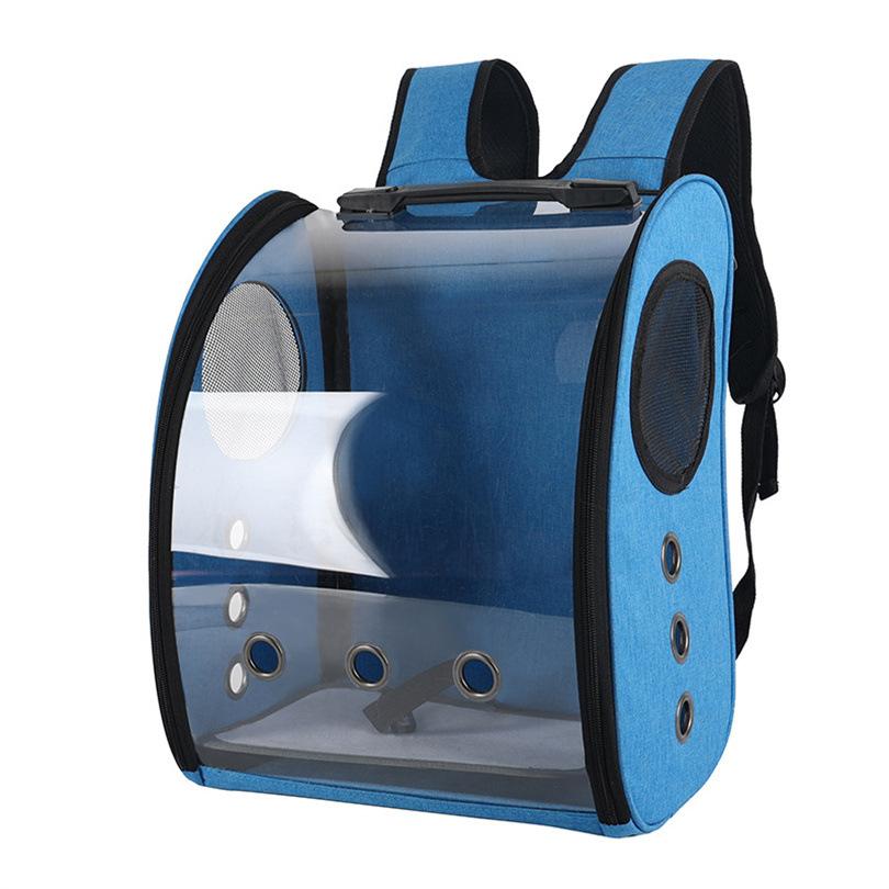 Papagei Außentasche Haustier Vogel Rucksack Kleine Haustiere Outdoor Tragbare Tasche Panorama Transparente Sitzstange mit Doppeltem Futternapf