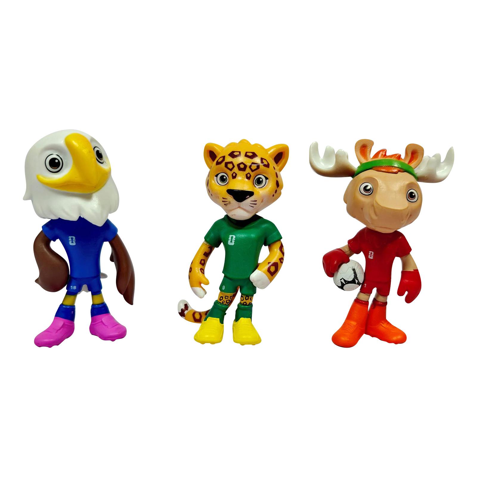 

2026 Soccer Tournament Mascot Figurine Set Handcrafted Collectible Animal Characters for Desk Decoration Display Gift One Size