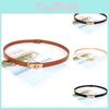 Metal Small Simple Square Buckle Womens Slim Waist Belt For Daily Casual Wear