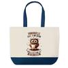 Tote Bag - PLANETEE - Emmanuelle - Bleu - Motif Chouette - Coton 40x45 Cm