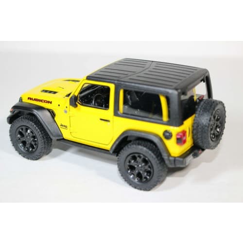 KiNSMART - Jeep Wrangler Rubicon Off-Road 4x4 5-Inch 1:34 Scale Diecast Model Replica Toy Car (Yellow Hardtop)