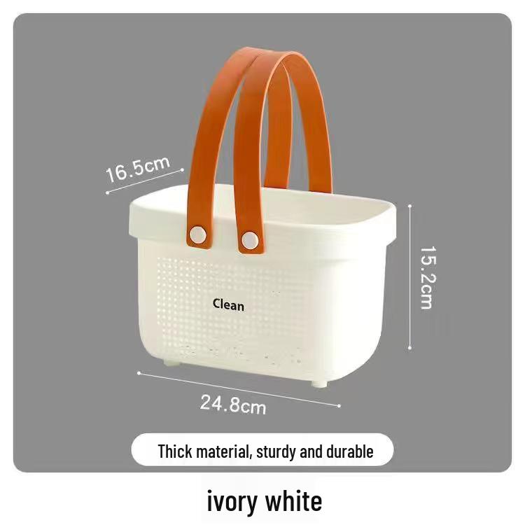 Portable Shower Caddy for Dorms: Toiletries Storage Basket with Draining Design