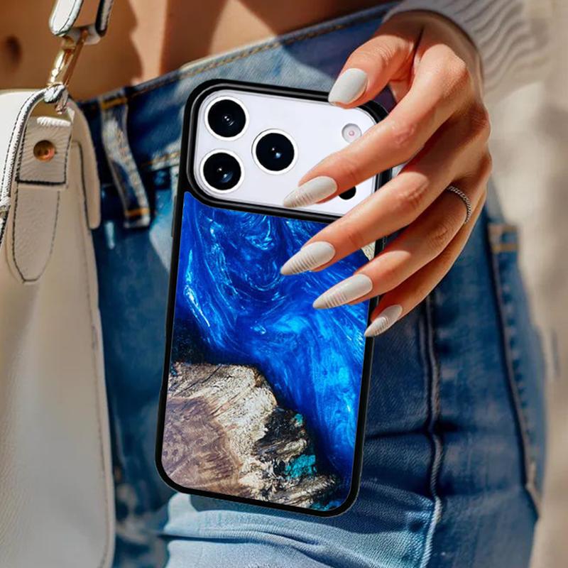 wood Resin Marble printing Phone Case For iPhone 17 Air 14 15 13 12 Max Cover For Apple 16e 11 Pro Max Plus Coque