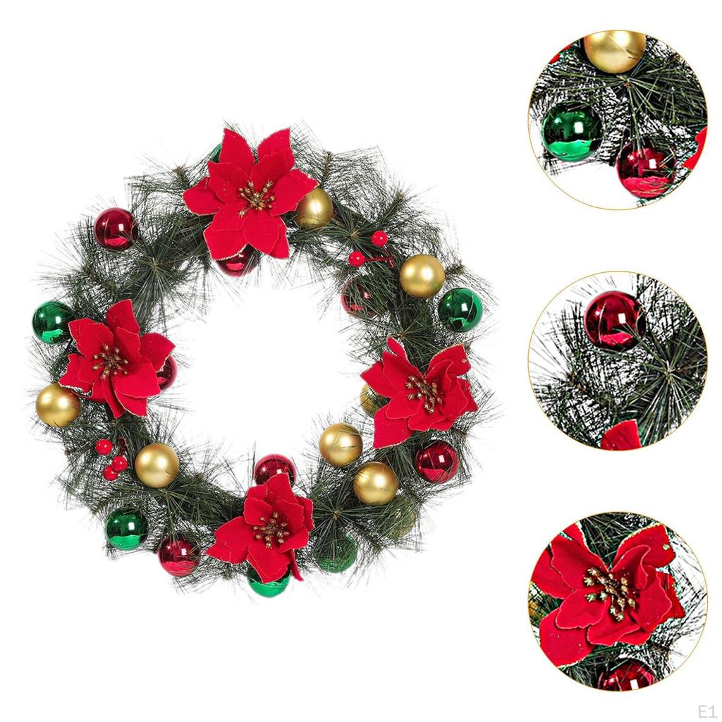 Christmas Wreath Decorations Decor Artificial Xmas Hanging Ornament for Window