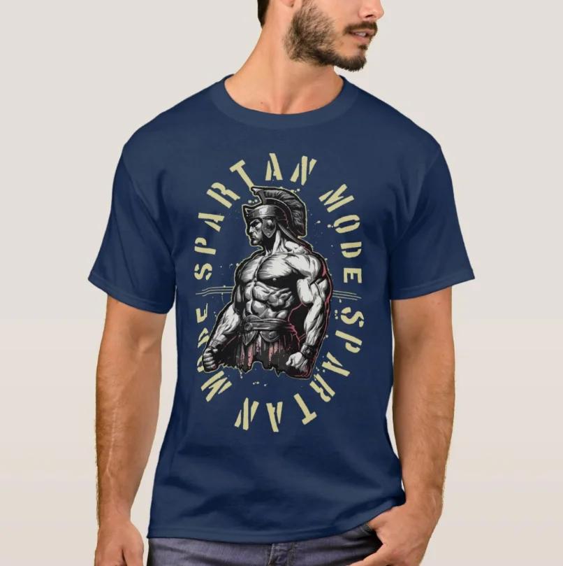 Spartan Mode Gladiator Gym Fitness Motivation Work TShirt 100 Cotton ONeck Short Sleeve Casual Unisexs Tshirt Size S3XL