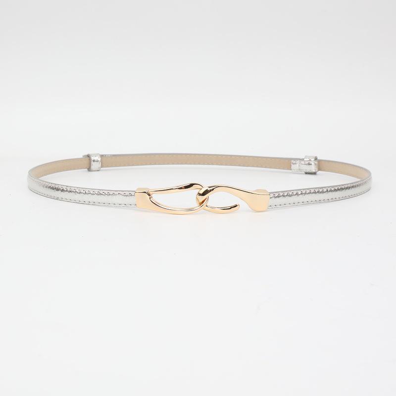 Korean Style Patent Leather Women's Accessory: Fashionable Thin Hook Waist Belt for Skirts