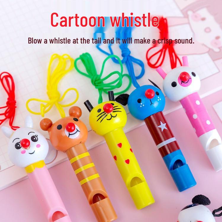 Children s Cartoon Wooden Whistle Lanyard for Outdoor Events & Sports