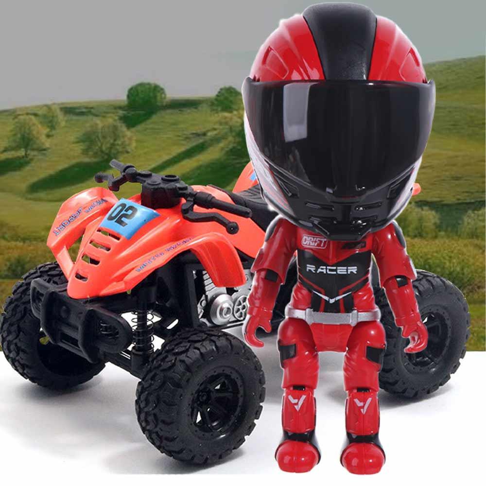Deformation Helmet Simulated Motorcycle Rider Doll Movable Limbs Movable Figurine Model  Kids Toy