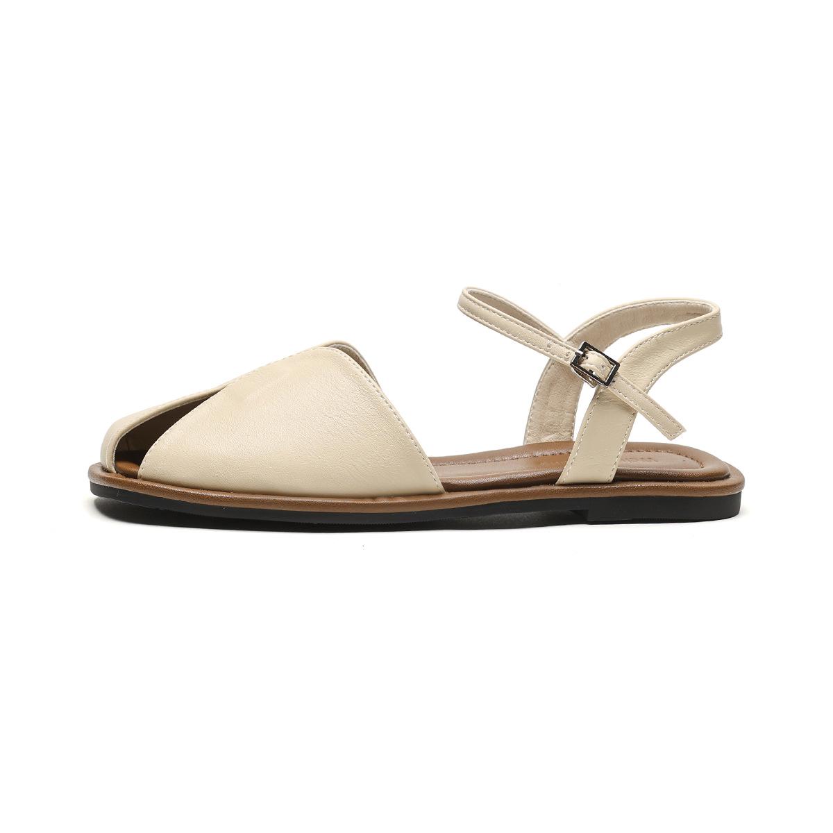 

Летние сандалии Weiwei Girl 5-5 с французским плоским носком 38 абрикосовый