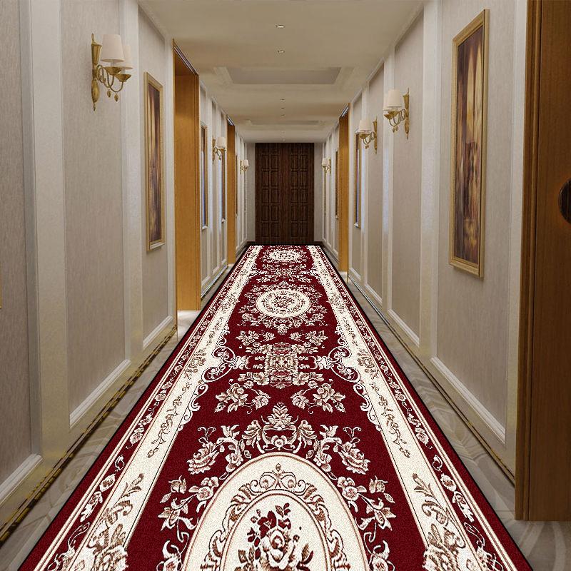 European Style Luxury Long Runner Carpet Hotel Corridor Decoration Washable Foldable Rugs Villa Stair Hallway Non-slip Floor Mat