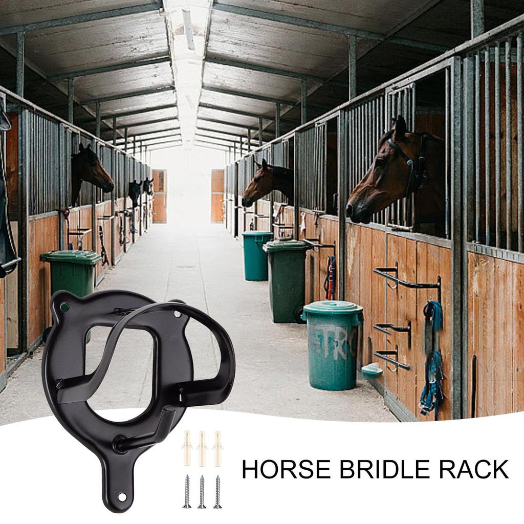 Horse Bridle Rack Bridle Bracket Bridle Hooks Horse Tack Storage Halter Hanger Metal Bridle Holder with Tubes and Screw for Barn