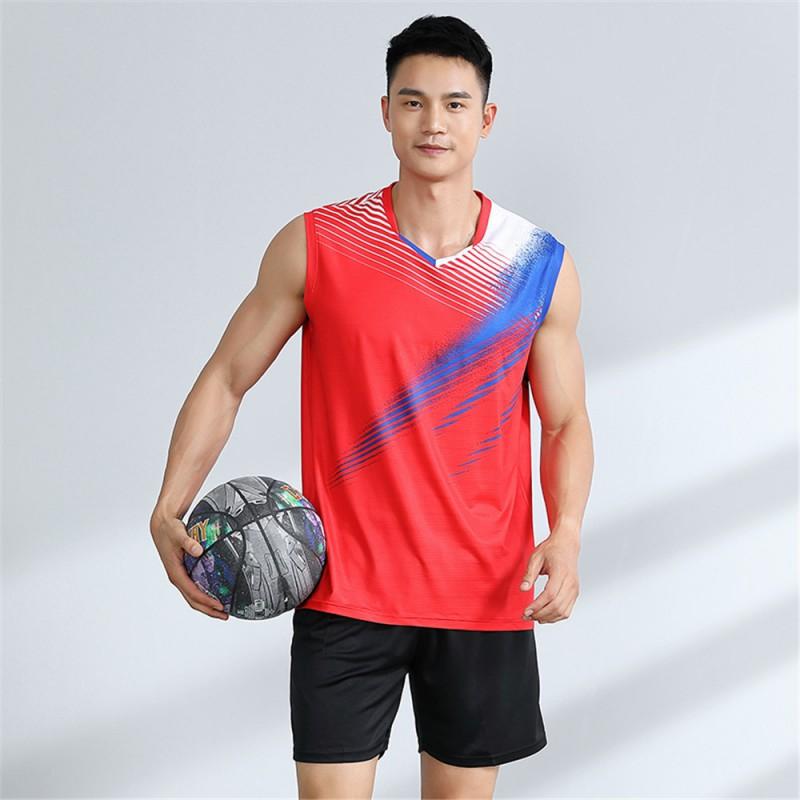 Mens Sleeveless Badminton Set Quick-Dry Vest Shorts Sport Training Outfit